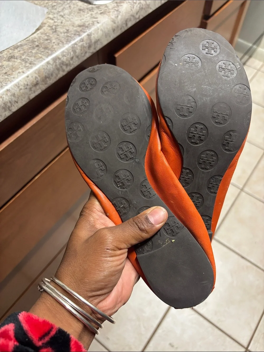 Tory Burch Reese Flat Equestrian Orange 8.5m